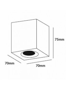 MAVČNA VGRADNA KVADRATNA SVETILKA GU10 BELA z aluminijevim obročem