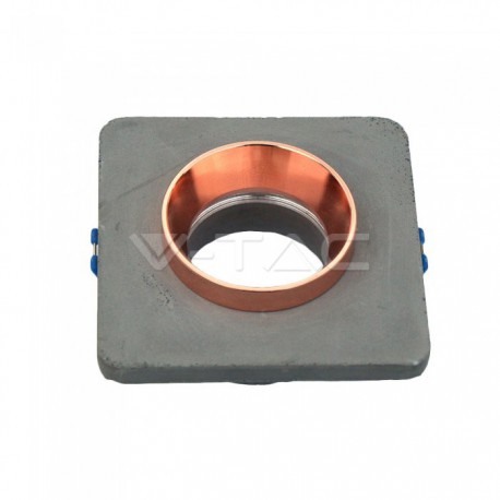 MAVČNA VGRADNA KVADRATNA SVETILKA GU10 ŽELEZNA SIVA Z MATT ROSE ZLATIM OVOJEM