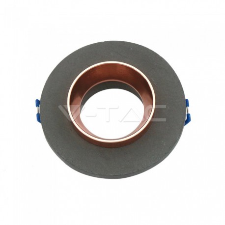 MAVČNA VGRADNA OKROGLA SVETILKA GU10 SIVA Z VGRADNO SVETLOBO IN MATT ROSE ZLATIM OVOJEM