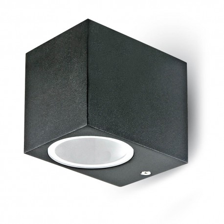 STENSKA SVETILKA KVADRATNA ELEGANTNA GU10 ALUMINIJEVA ENOSMERNA IP44