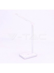 LED 5W KVADRATNA NAMIZNA SVETILKA 3 V 1 BARVE SVETLOBE Z BREZŽIČNIM POLNILCEM ČRNA/BELA