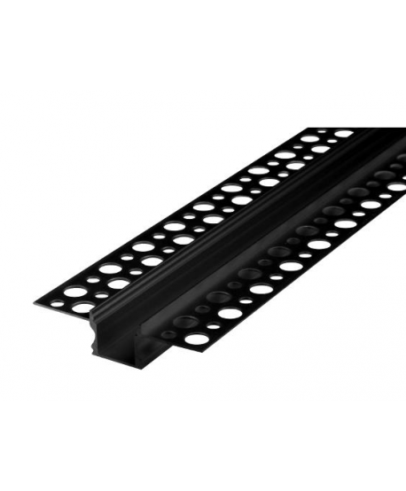 Alu profil za LED trak vgradni suhomontažni GK 12mm - ČRNI