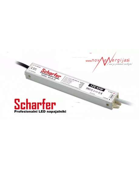 Profesionalni napajalnik za LED trak Scharfer 45W 12V vodoodporni - garancija 7 LET