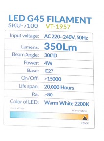 4W E27 steklena AMBER sijalka 2200K