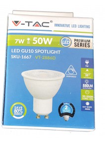 LED spot - 7W GU10 Plastic   4500K Zatemnilna 110°